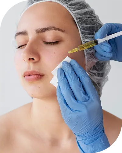 Girl Getting Dermal Filler Treatment on cheek